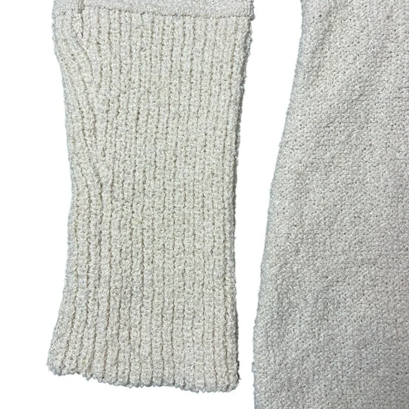 Caslon Boucle Knit Tunic Sweater Long Sleeves V-Neck Ivory Knit Pullover - Picture 12 of 16